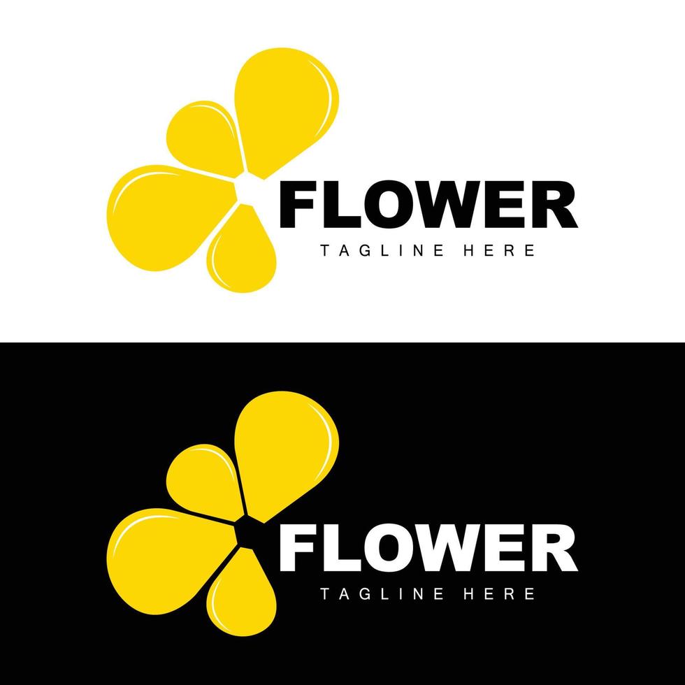 logotipo da flor, design de jardim de flores com marca de produto vetorial de estilo simples, cuidados de beleza, natural vetor