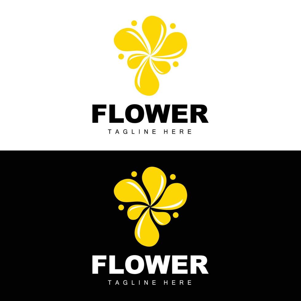 logotipo da flor, design de jardim de flores com marca de produto vetorial de estilo simples, cuidados de beleza, natural vetor