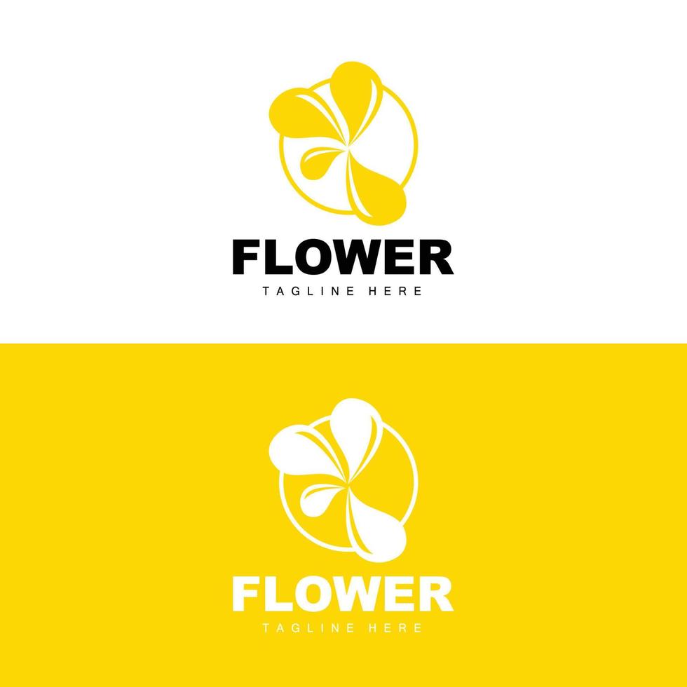 logotipo da flor, design de jardim de flores com marca de produto vetorial de estilo simples, cuidados de beleza, natural vetor