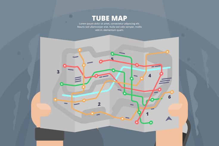 Ilustração do mapa do tubo vetor