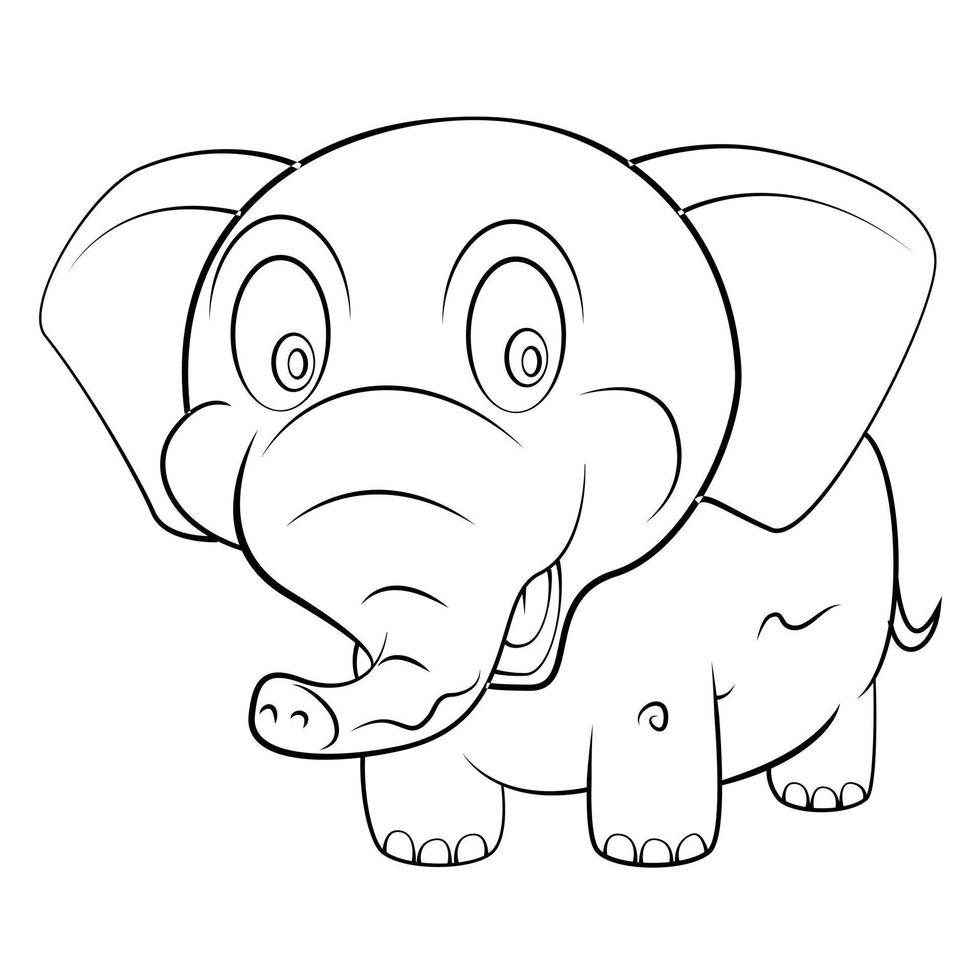 pequeno esboço de desenho animado de elefante vetor
