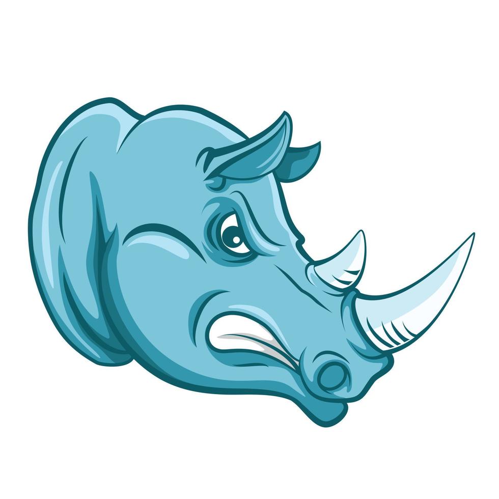 ilustração vetorial azul rinoceronte vetor