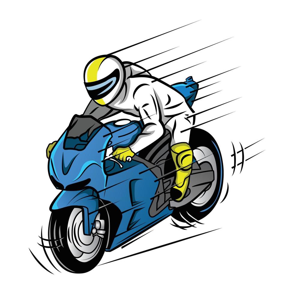 ilustração de corrida de motor azul vetor