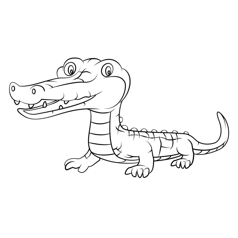 pequena ilustração de esboço de crocodilo vetor