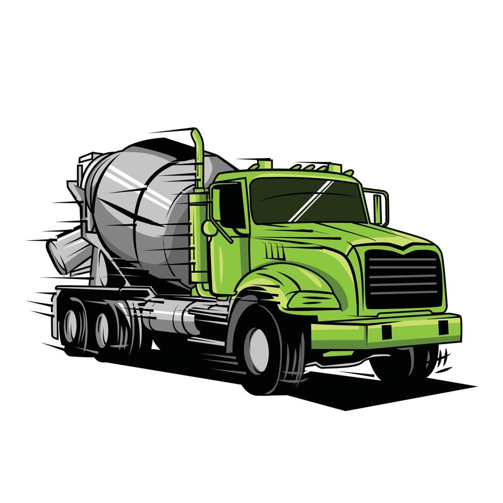ilustração de caminhão verde grande vetor