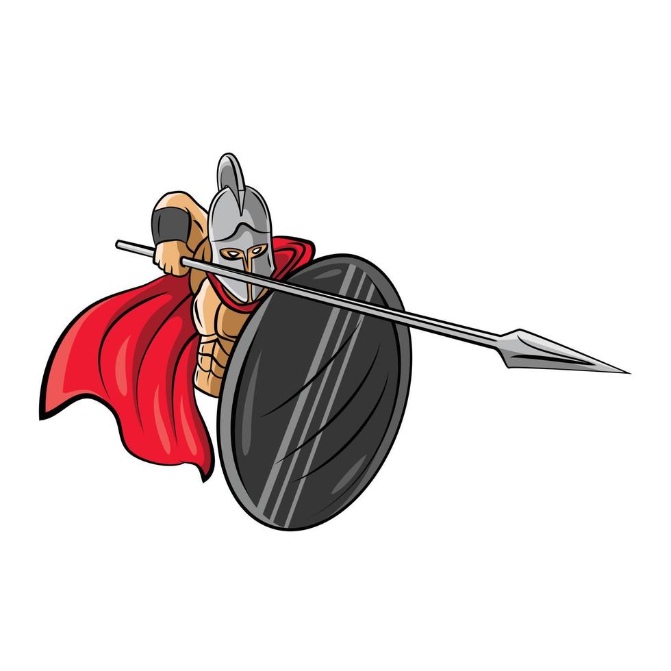 ilustração vetorial de guerreiro espartano vetor