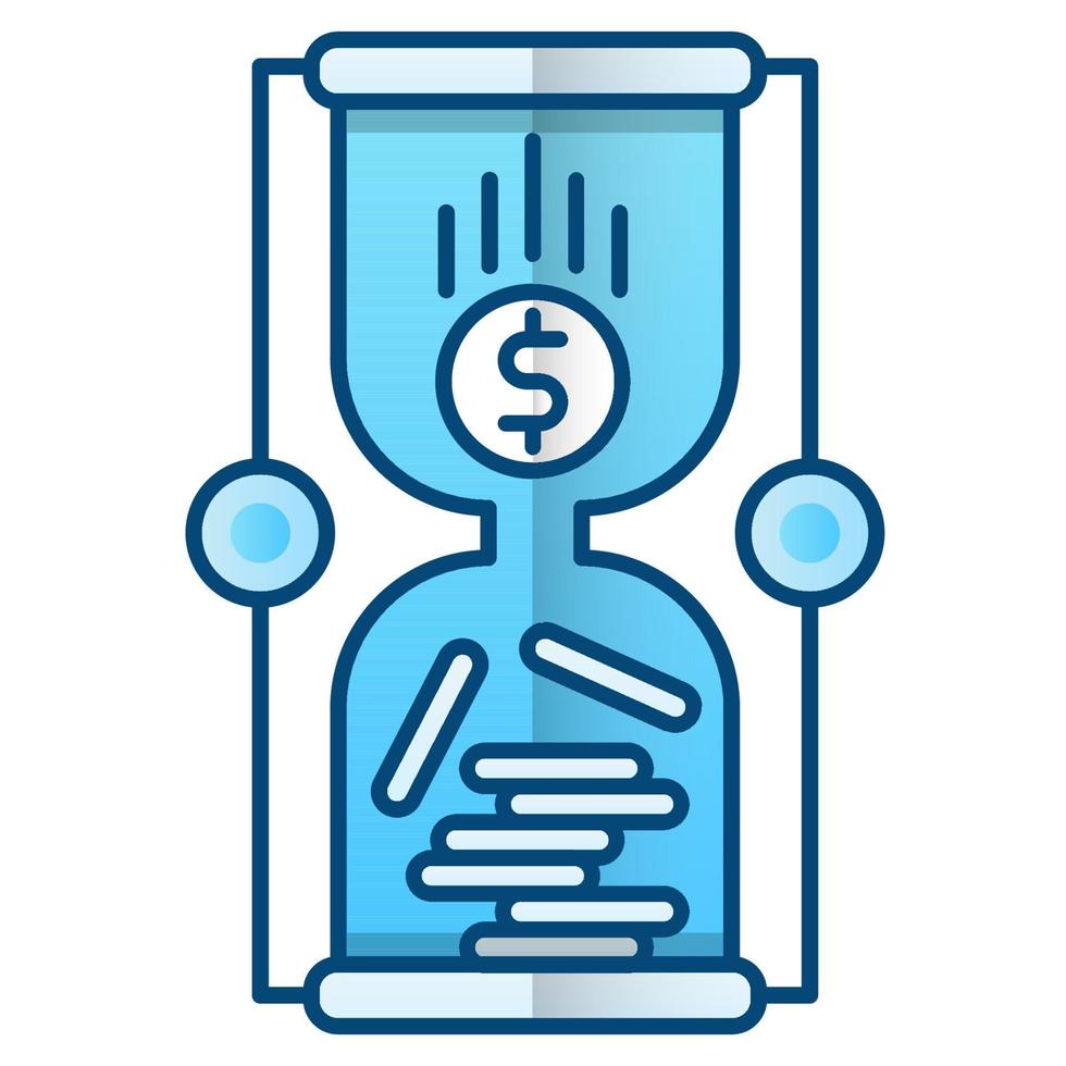 ampulheta com ícone de dinheiro, adequado para uma ampla gama de projetos criativos digitais. feliz criando. vetor