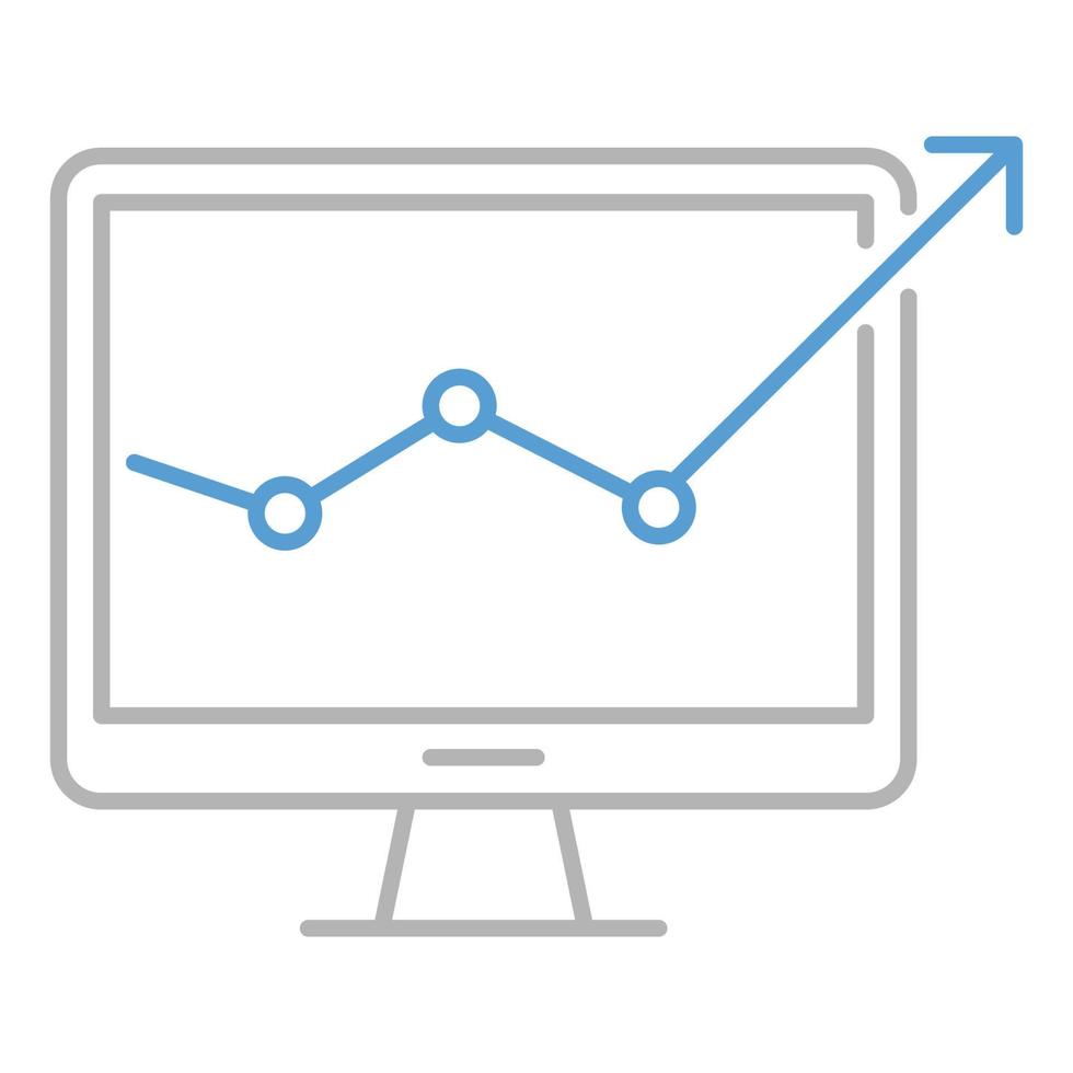 ícone on-line de negócios em crescimento, adequado para uma ampla gama de projetos criativos digitais. feliz criando. vetor