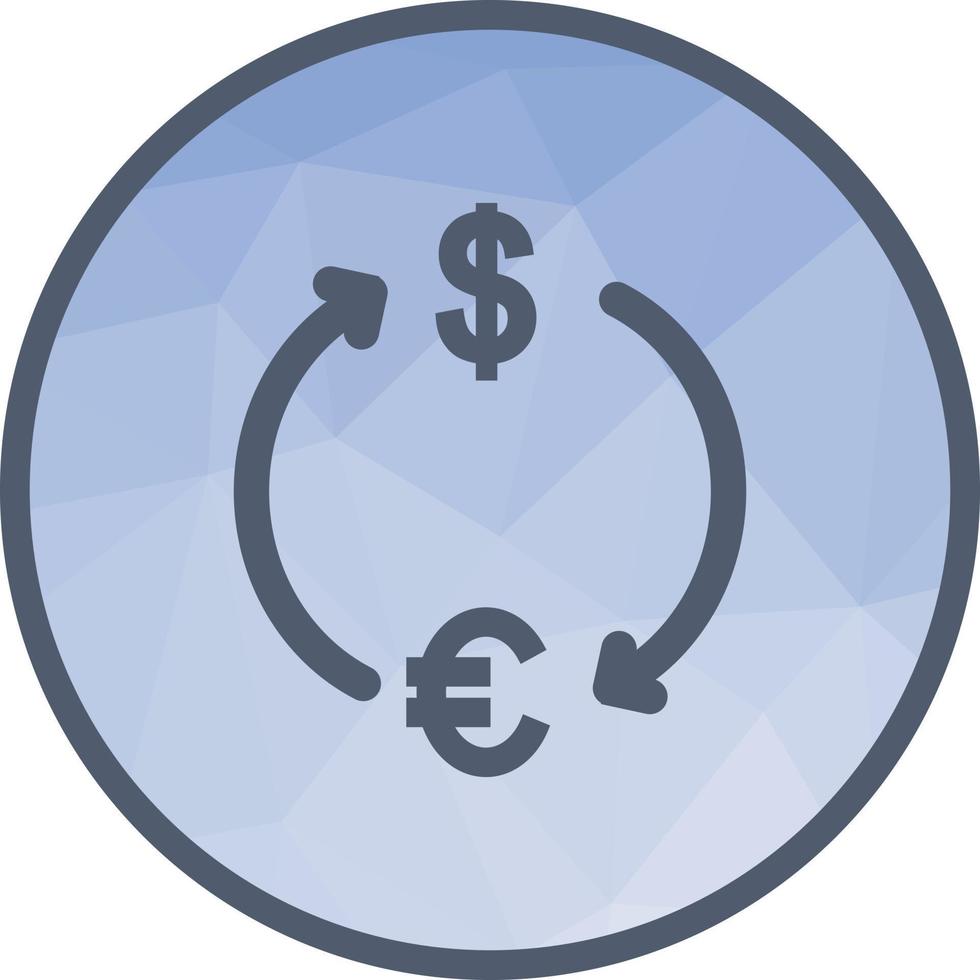 ícone de fundo baixo poli dólar para euro vetor