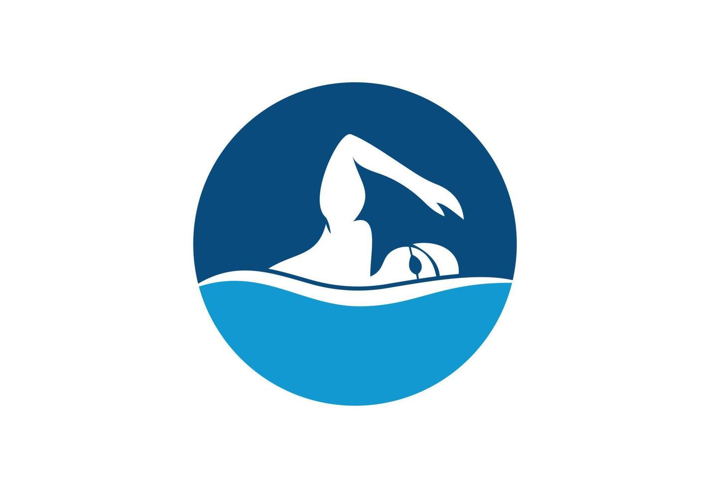 design de logotipo de natação criativa, ilustração vetorial vetor