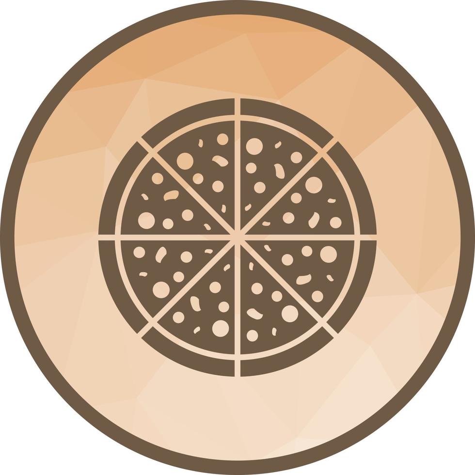 ícone de fundo poli baixo de pizza vetor