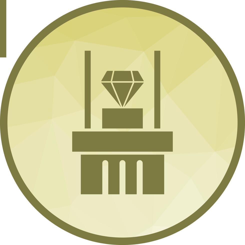 ícone de fundo de baixo poli de exibição de diamante vetor