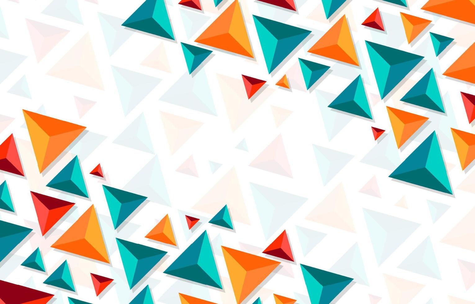 fundo de cores futurista brilhante triangular abstrato 3d vetor
