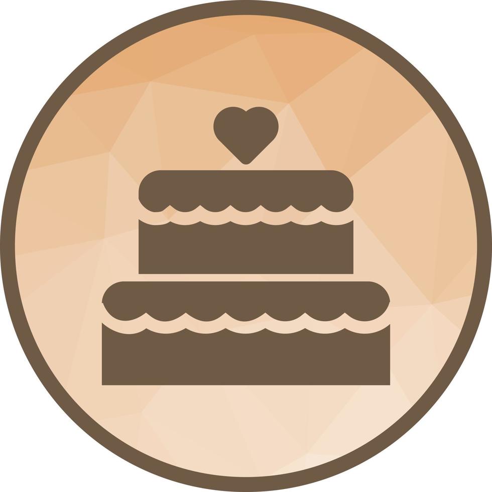 bolo de casamento i ícone de fundo de baixo poli vetor