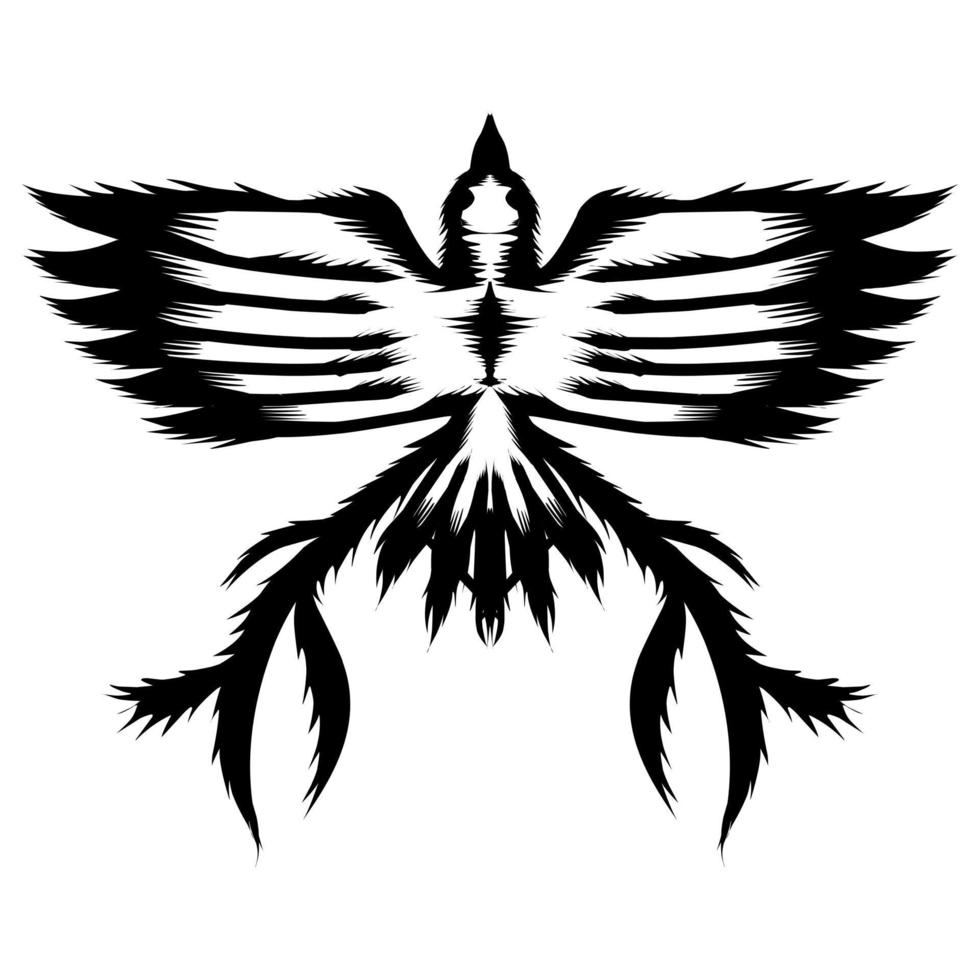gráfico de vetor de ilustração da silhueta do pássaro. perfeito para tatuagem, banner, adesivos, cartões comemorativos