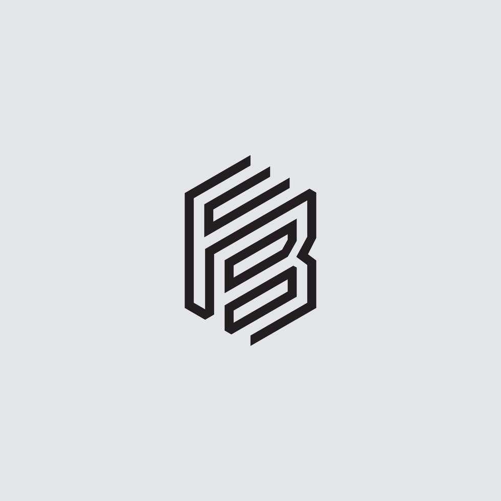carta design de logotipo fb. modelo de design de emblema mínimo criativo e premium. símbolo gráfico do alfabeto para identidade de negócios corporativos. design criativo de elemento vetorial fb inicial vetor