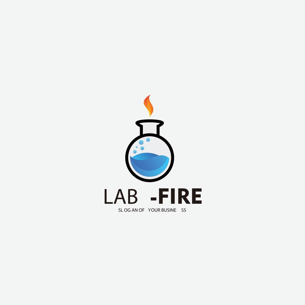 ícone de cor gradiente de design de logotipo de laboratório vetor