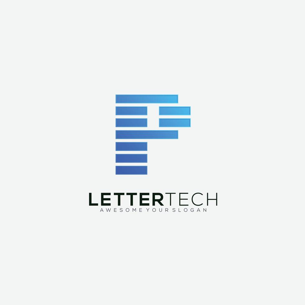 design de modelo de gradiente de logotipo letra p vetor