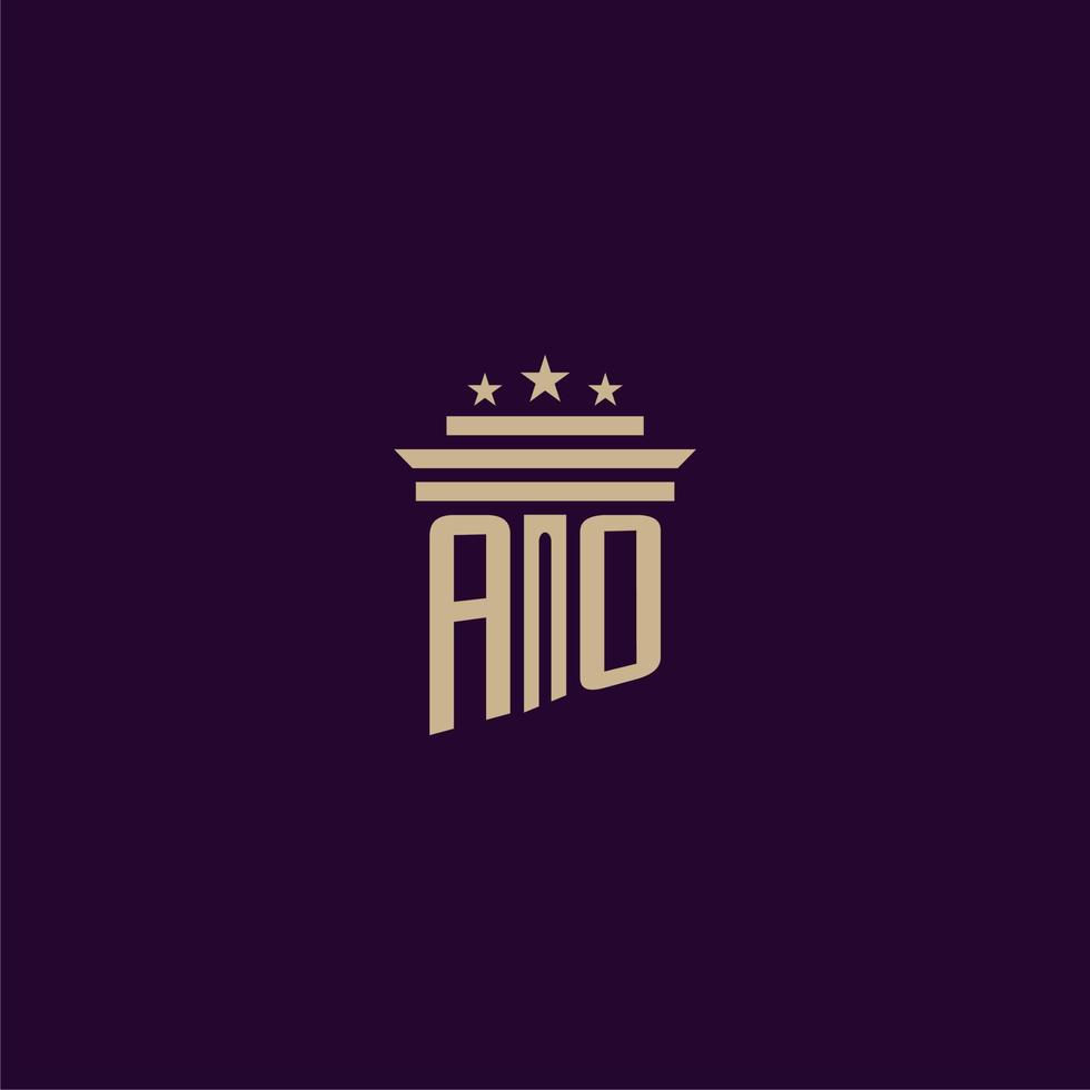 ao design inicial do logotipo do monograma para advogados de escritórios de advocacia com imagem vetorial de pilar vetor