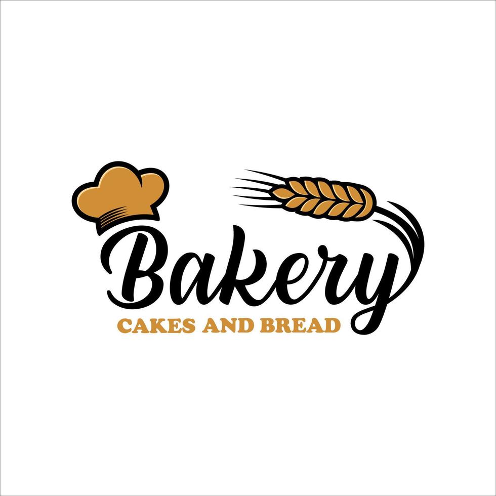 letras de padaria e design de logotipo de caligrafia, vetor de bolos