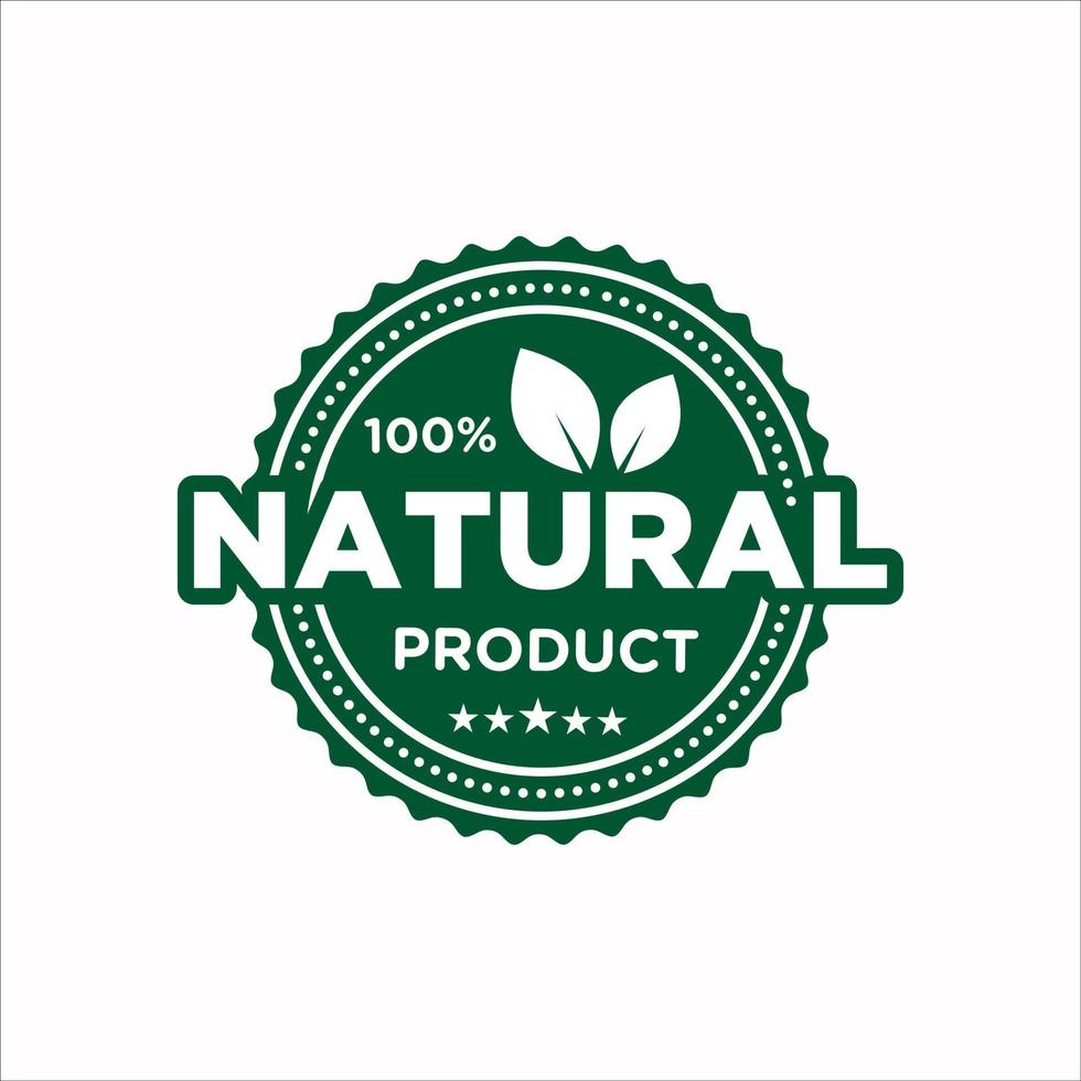 vetor de distintivo de selo de rótulo de produto 100 por cento natural