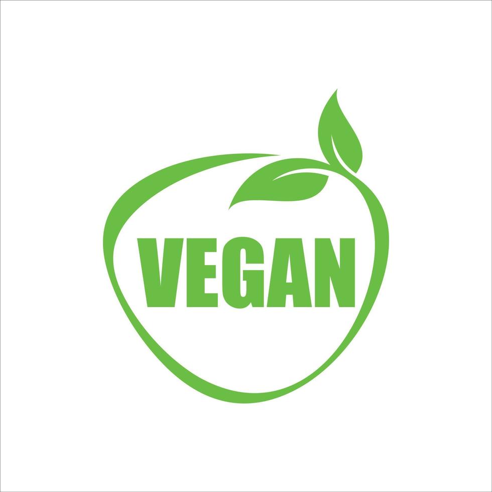 modelo de logotipo de ícone de carimbo de tipografia vegan vetor