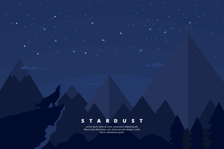 Mountain Scape com Star Dust Illustration vetor