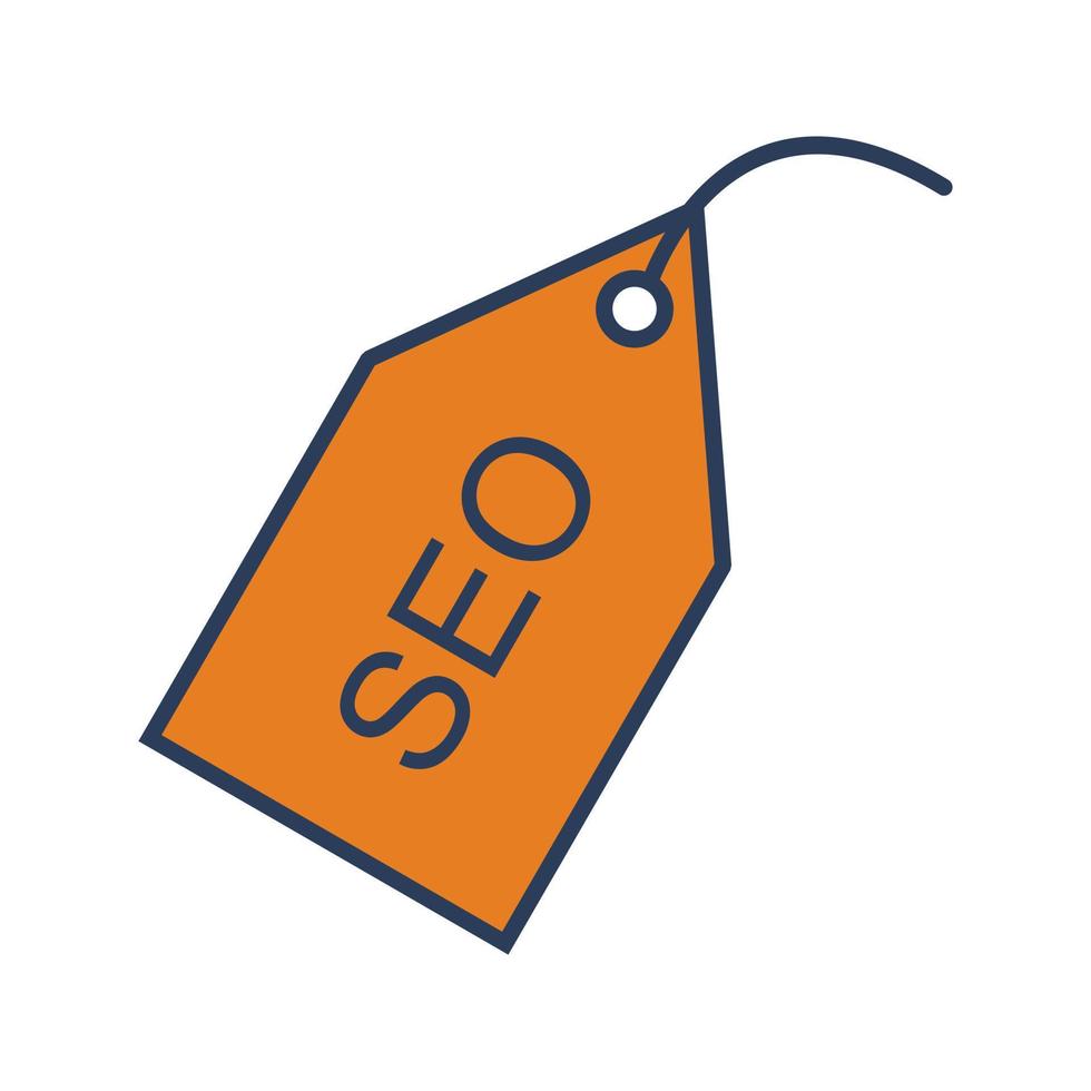 ícone de vetor de tags de seo