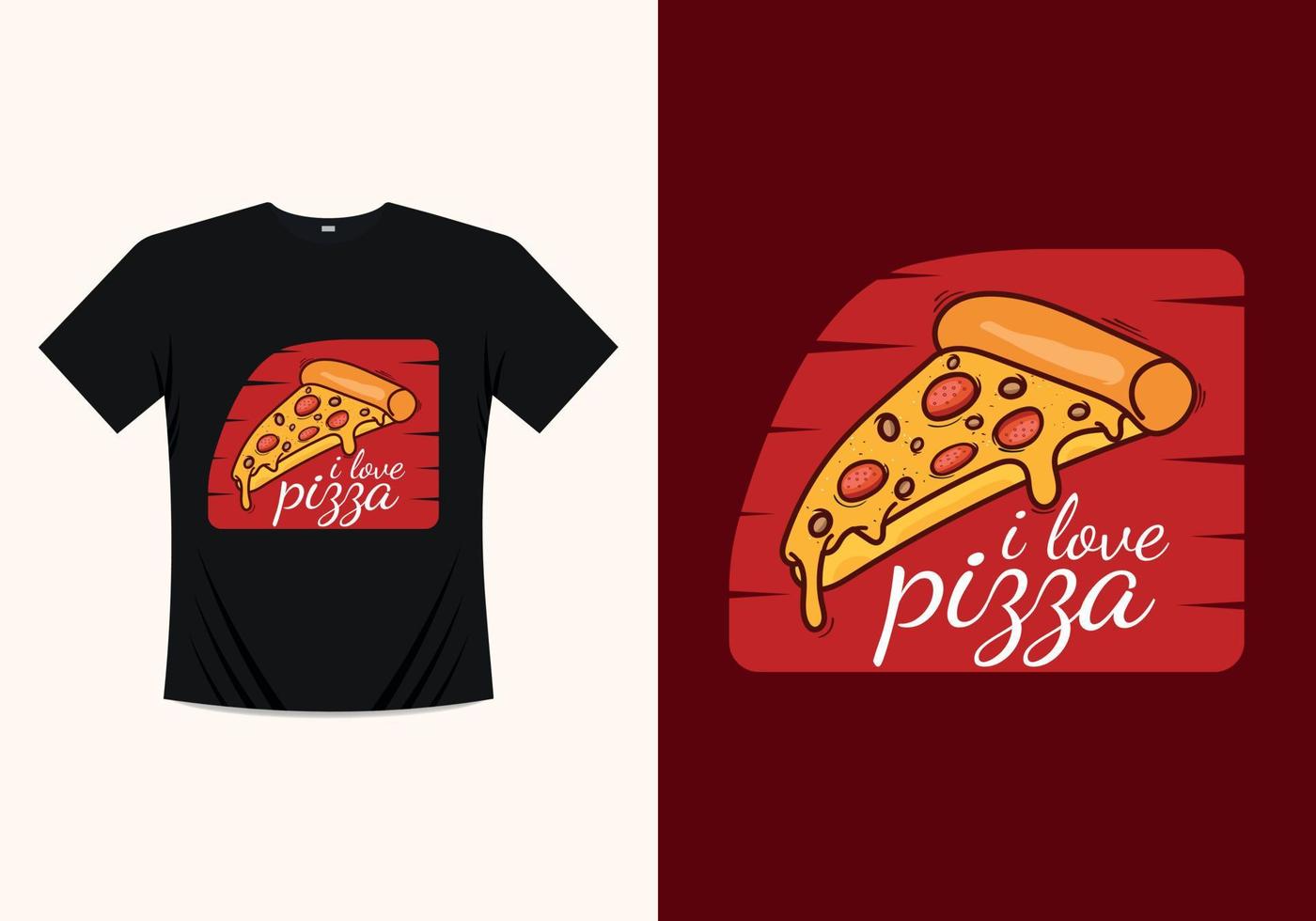 design moderno de modelo de impressão de camiseta de pizza. estilo de arte pop boxer de pizza dos desenhos animados. terror do cortador de pizza, adesivo, web, banner, cartão, pôster e papel de parede do telefone vetor