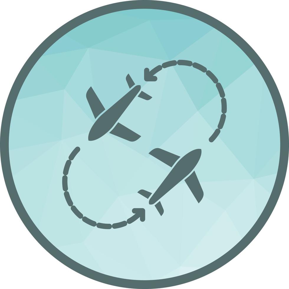 voos de viagem redondos ícone de plano de fundo baixo poli vetor