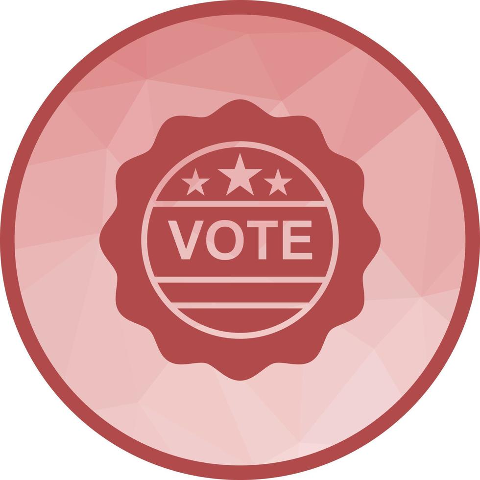 ícone de plano de fundo poli baixo da etiqueta de votação vetor