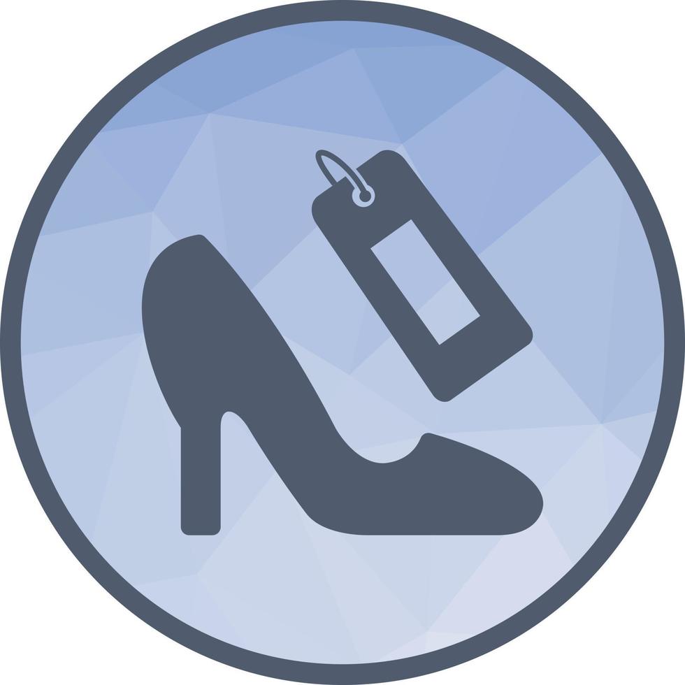 ícone de plano de fundo baixo poli para compras de sapatos vetor