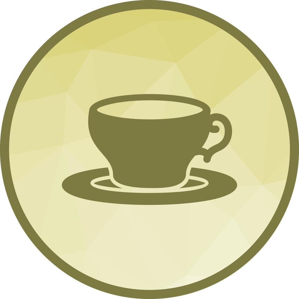 ícone de fundo poli baixo de xícara de chá vetor