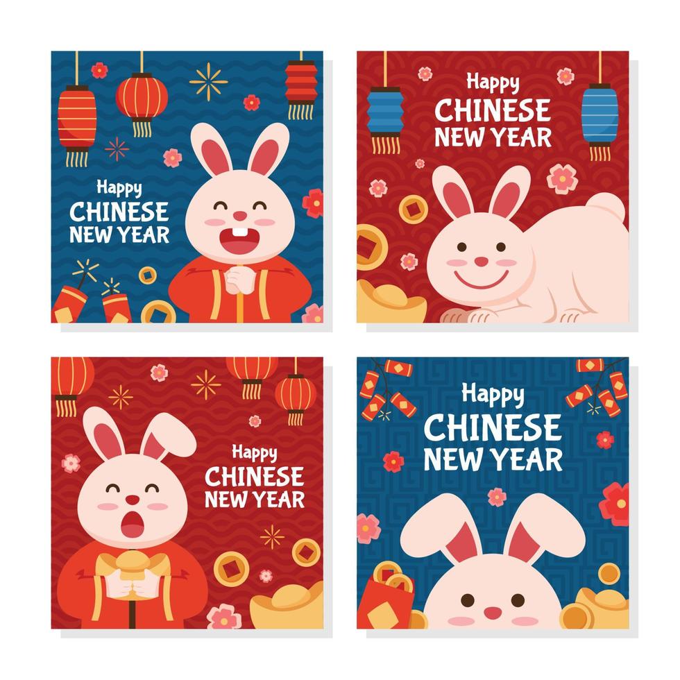 coelho comemorando o ano novo chinês vetor