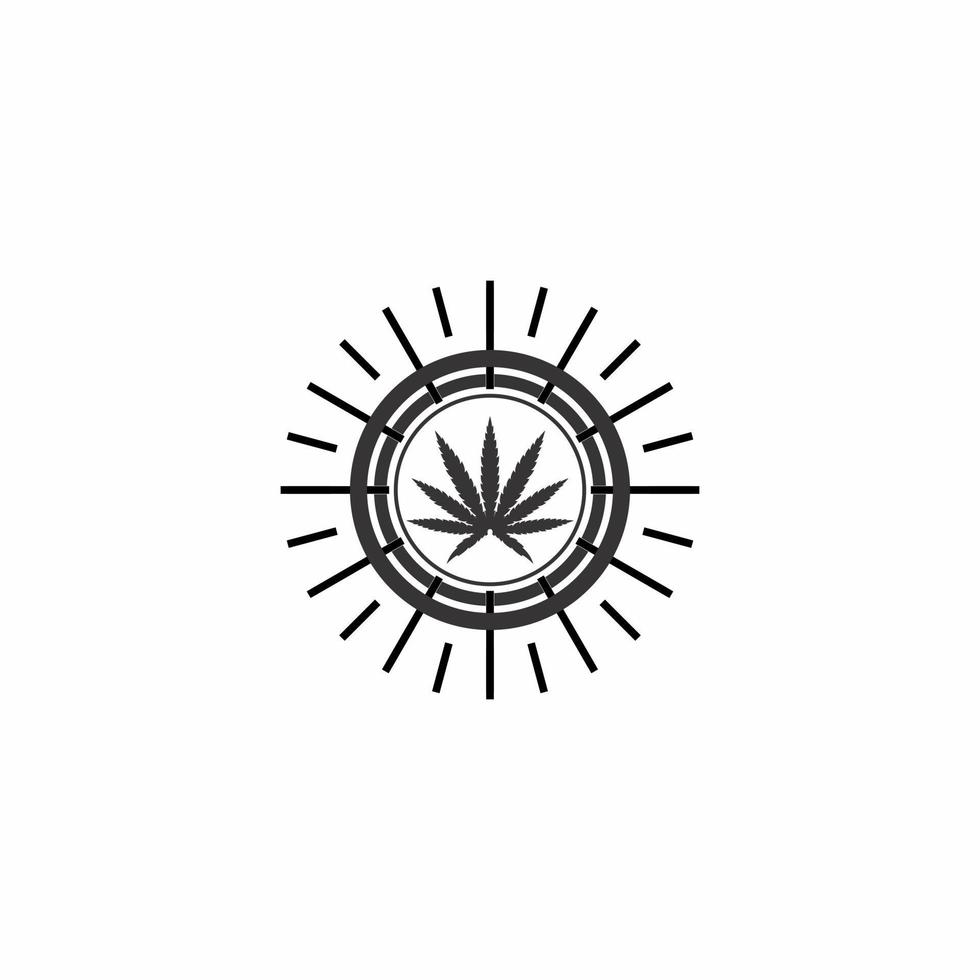 vetor de logotipo de ilustração de folha de cannabis