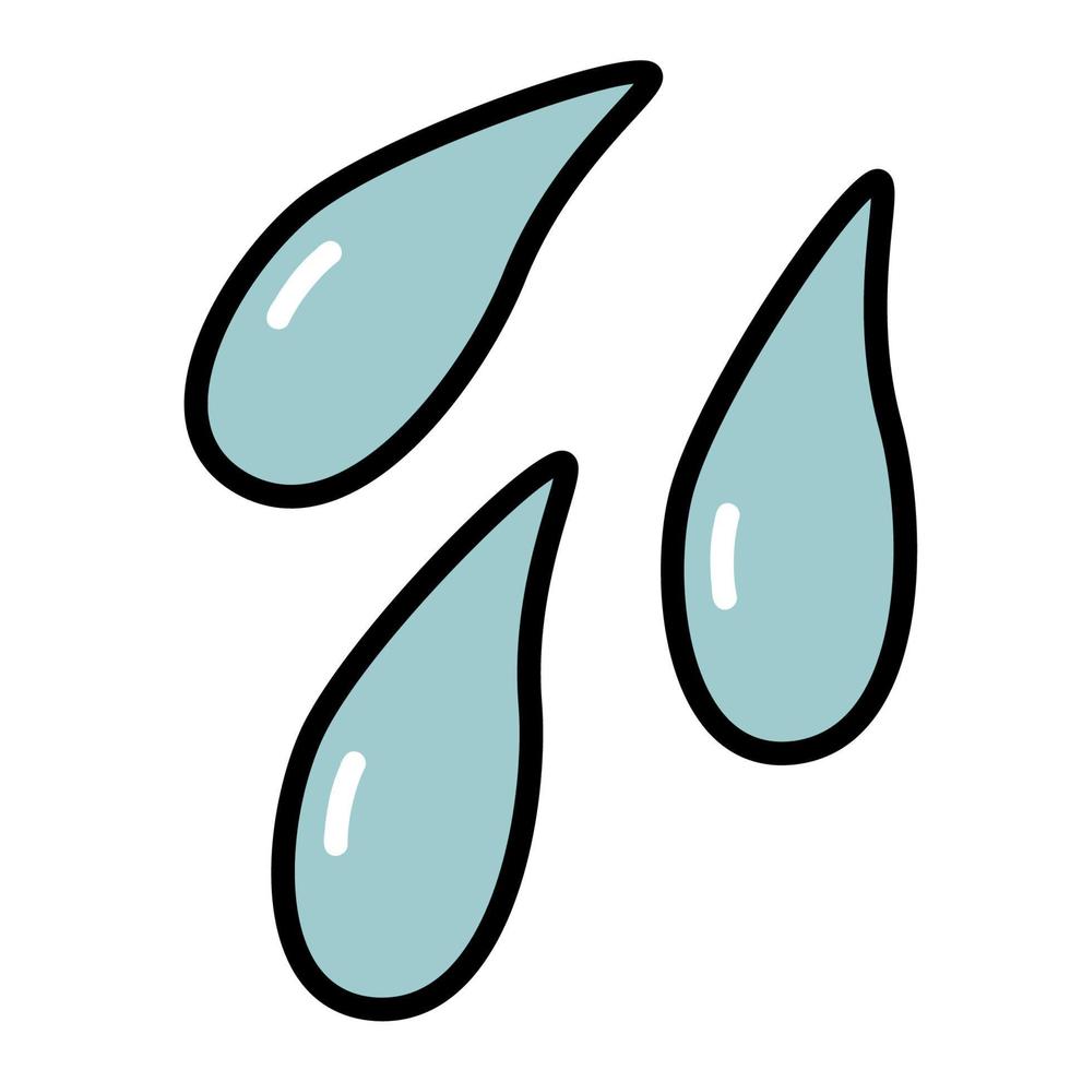 gotas, salpicos de água. ilustração em vetor doodle dos desenhos animados.