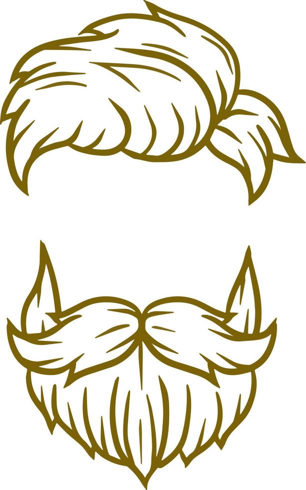 corte de cabelo dos homens da moda. elemento da cabeça do hipster. cabelo e barba. moda e estilo. ilustração desenhada à mão vetor