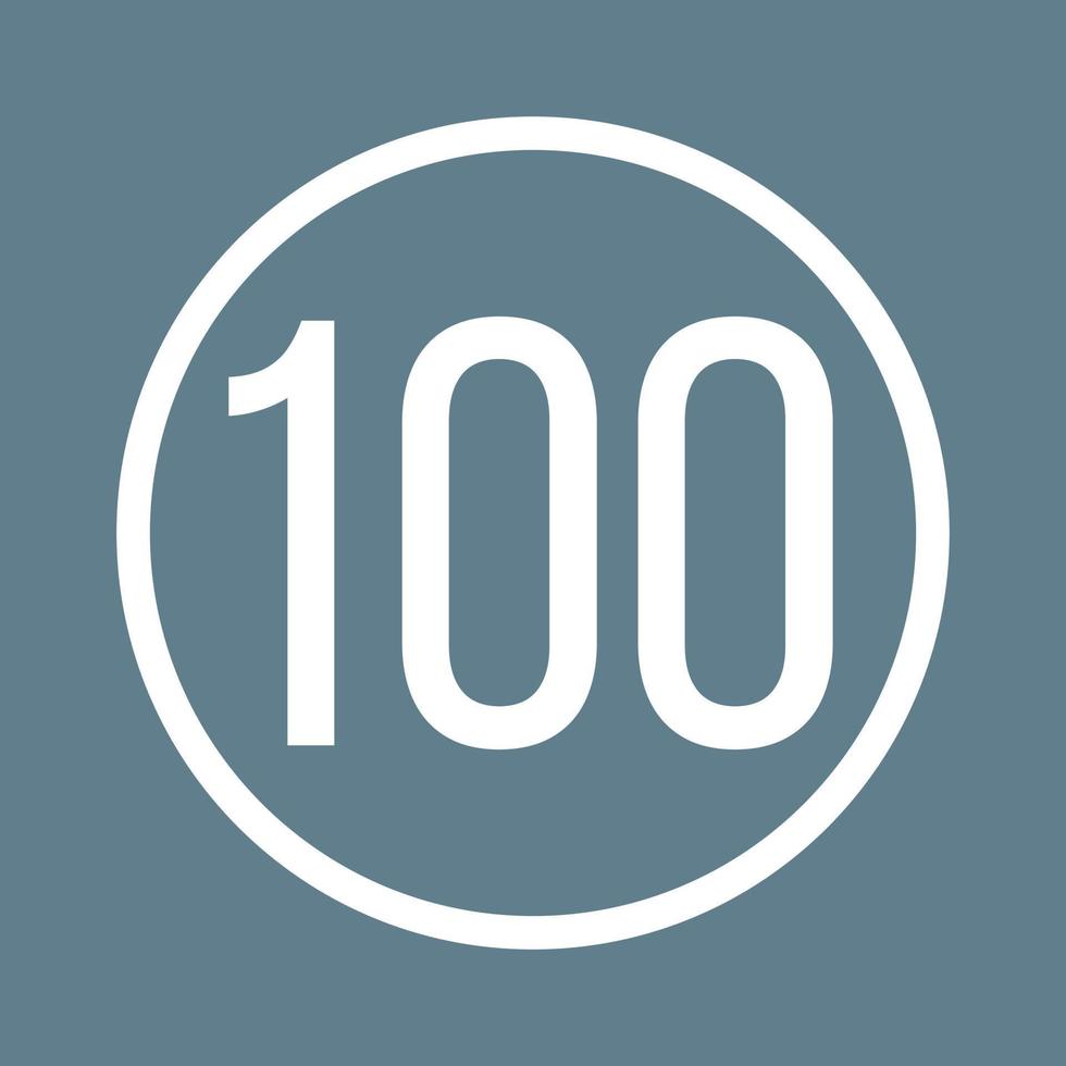 ícone de fundo de cor de linha de limite de velocidade 100 vetor