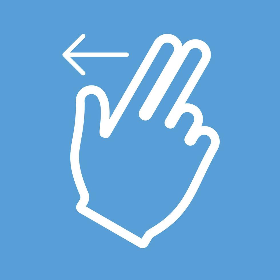 ícone de fundo da cor da linha esquerda de dois dedos vetor