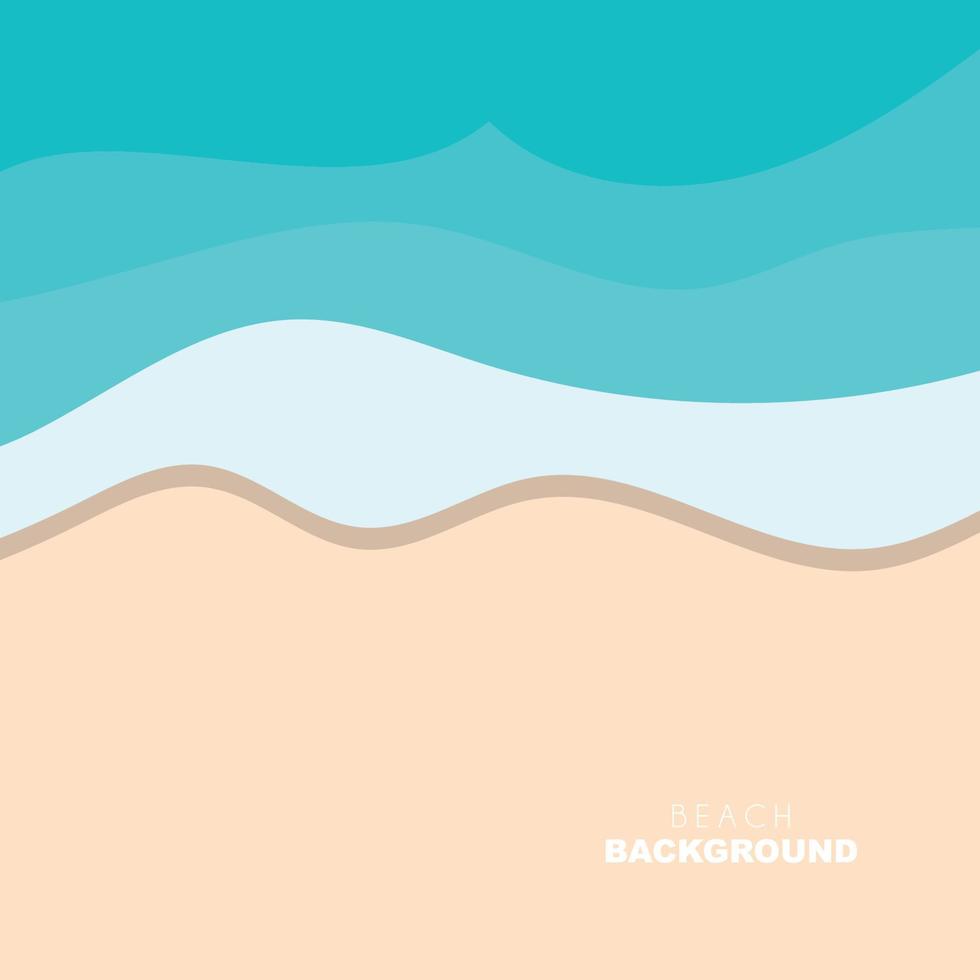 fundo de praia, design de cena de praia com areia e ondas do mar, ilustração vetorial de ícone de modelo vetor