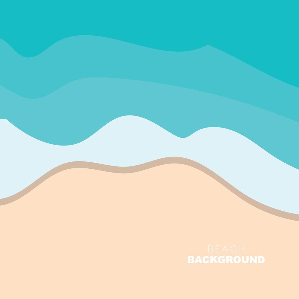 fundo de praia, design de cena de praia com areia e ondas do mar, ilustração vetorial de ícone de modelo vetor