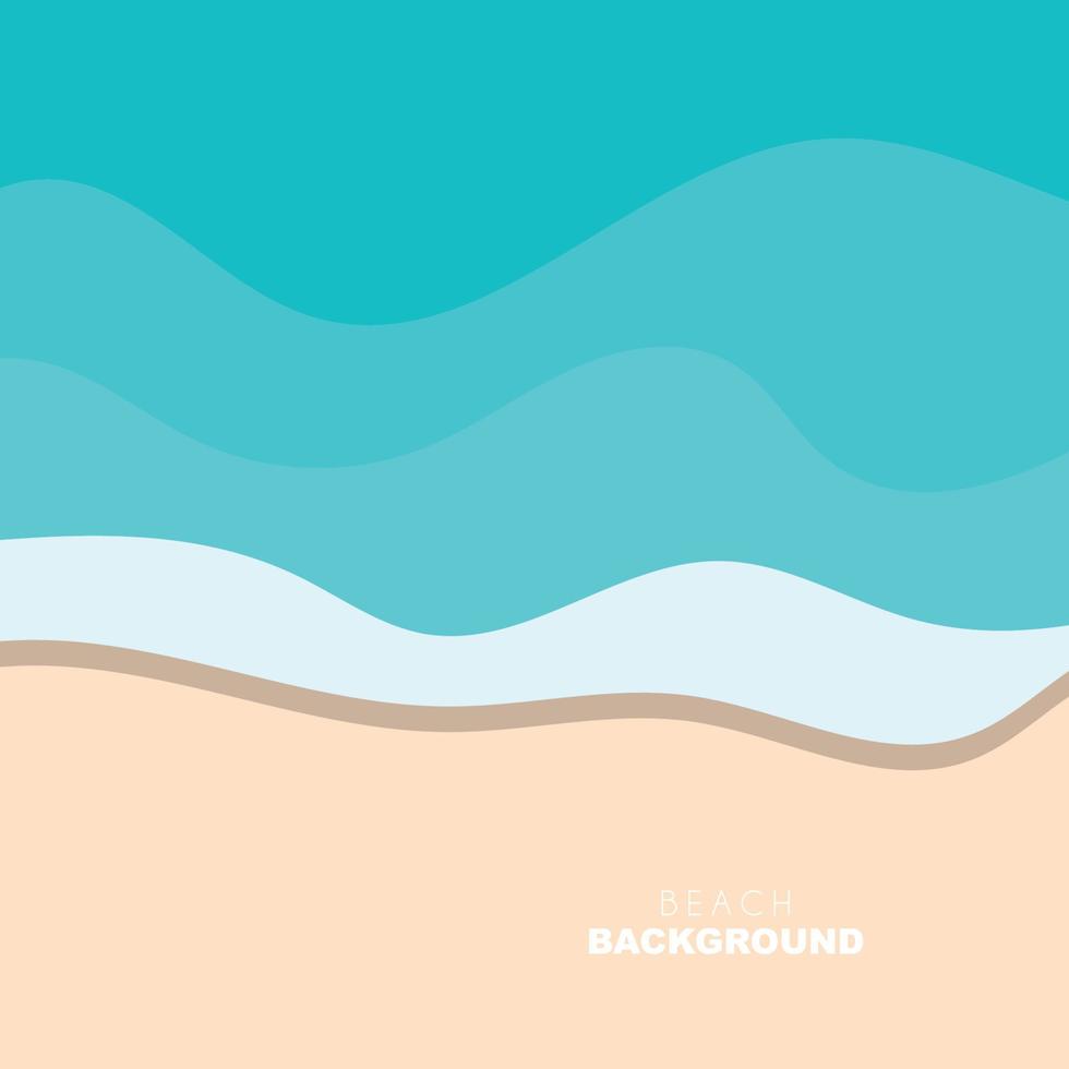 fundo de praia, design de cena de praia com areia e ondas do mar, ilustração vetorial de ícone de modelo vetor