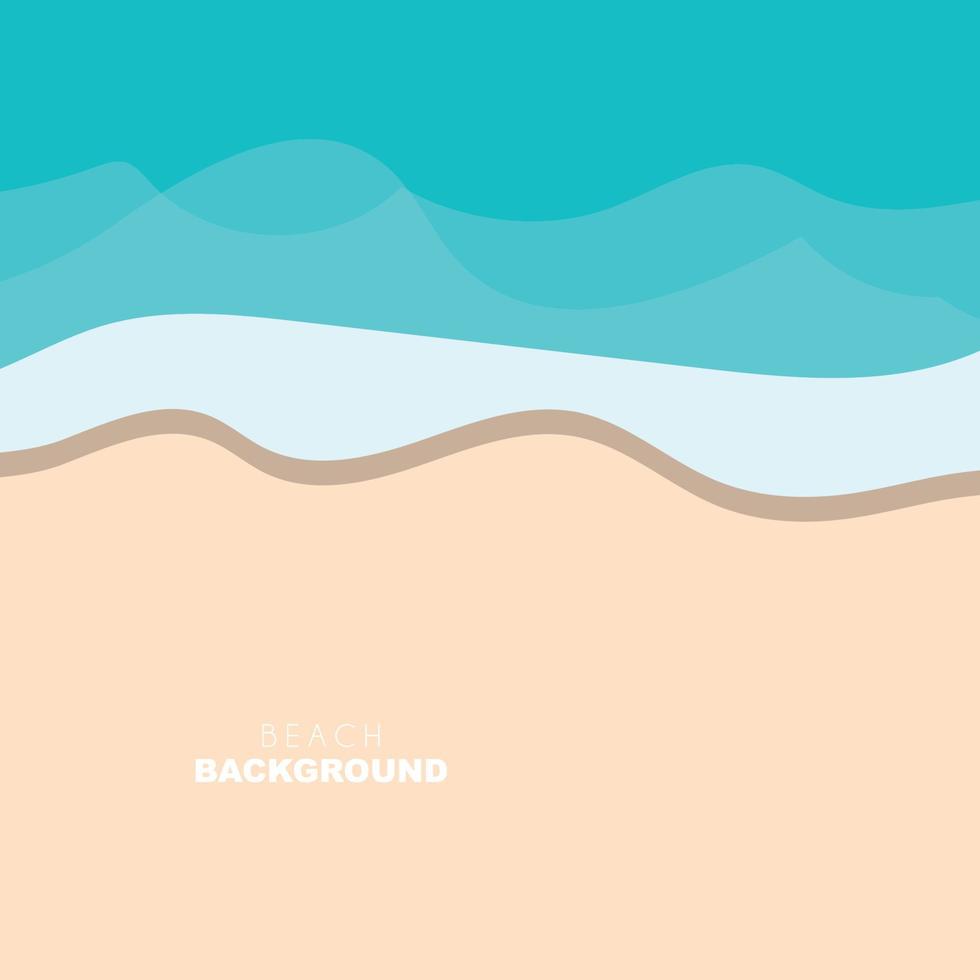 fundo de praia, design de cena de praia com areia e ondas do mar, ilustração vetorial de ícone de modelo vetor