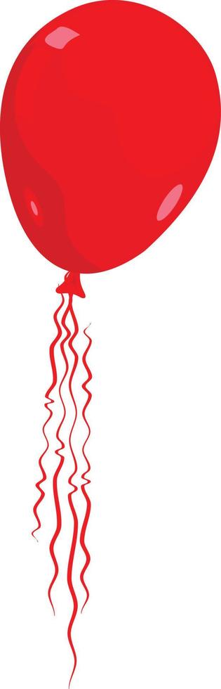 balão vermelho com um grupo de fitas torcidas penduradas nele vetor