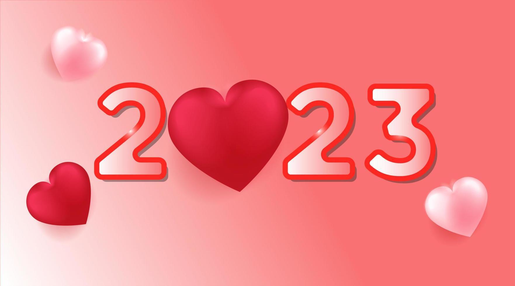 2023 feliz ano novo romance de design de plano de fundo. cartão de felicitações, banner, pôster. ilustração vetorial. projeto de plano de fundo pro vector2023 feliz ano novo. cartão de felicitações, banner, pôster. ilustração vetorial. vetor