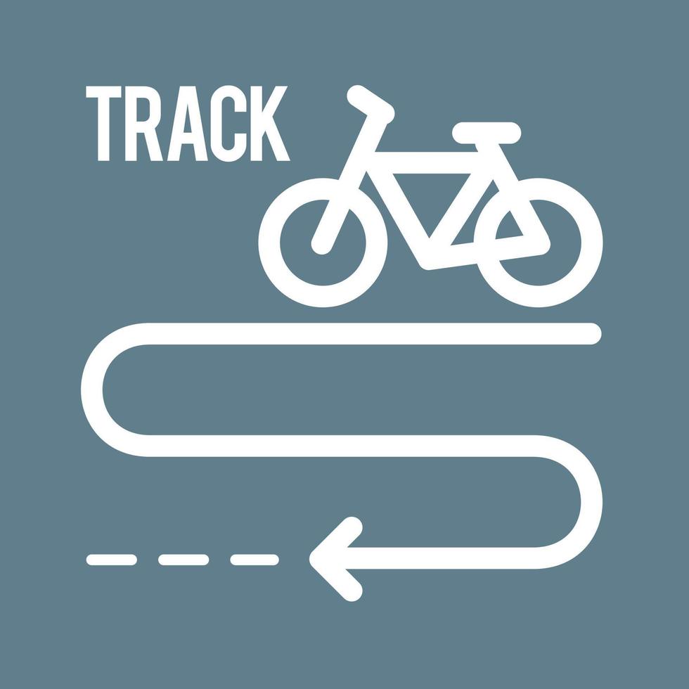 ícone de fundo de cor de linha de trilha de bicicleta vetor