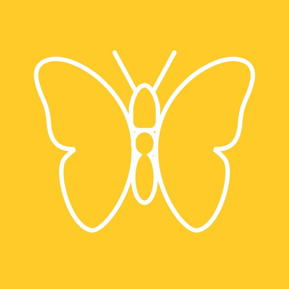 ícone de fundo de cor de linha de borboleta vetor