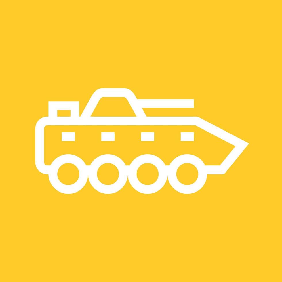 ícone de fundo da cor da linha do tanque de infantaria vetor