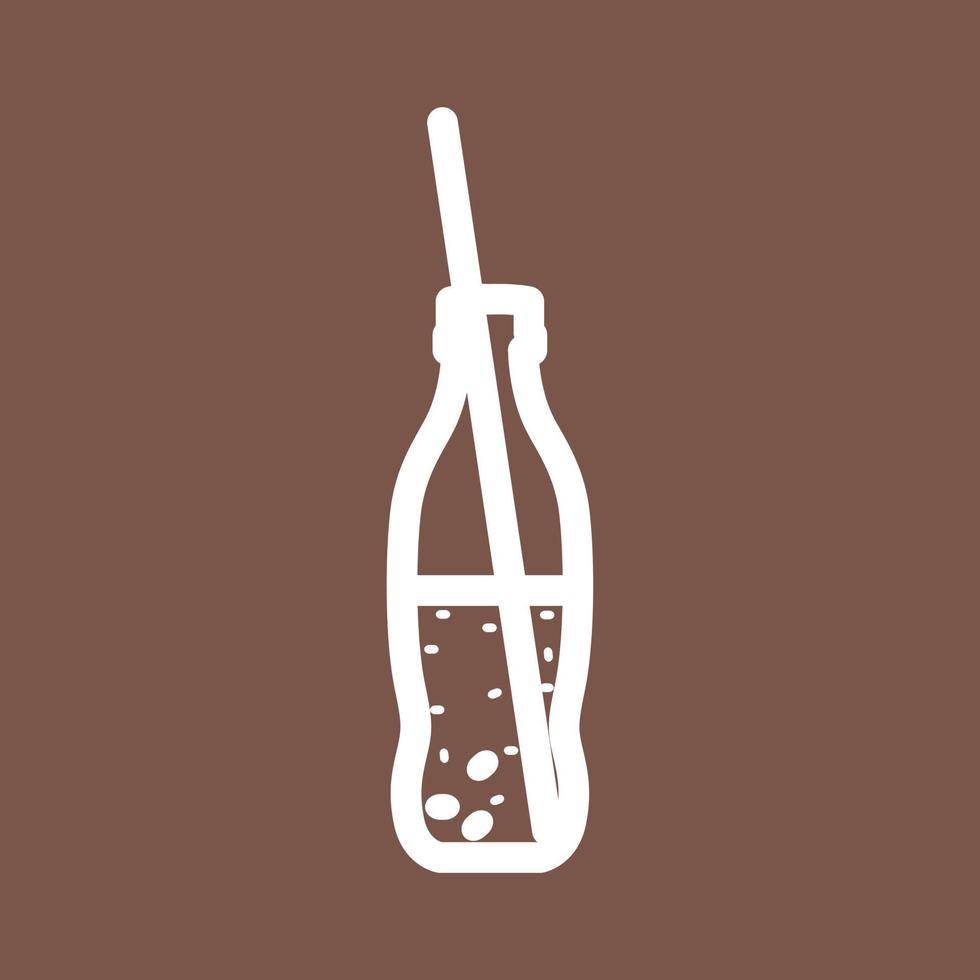ícone de fundo de cor de linha de bebida gelada vetor