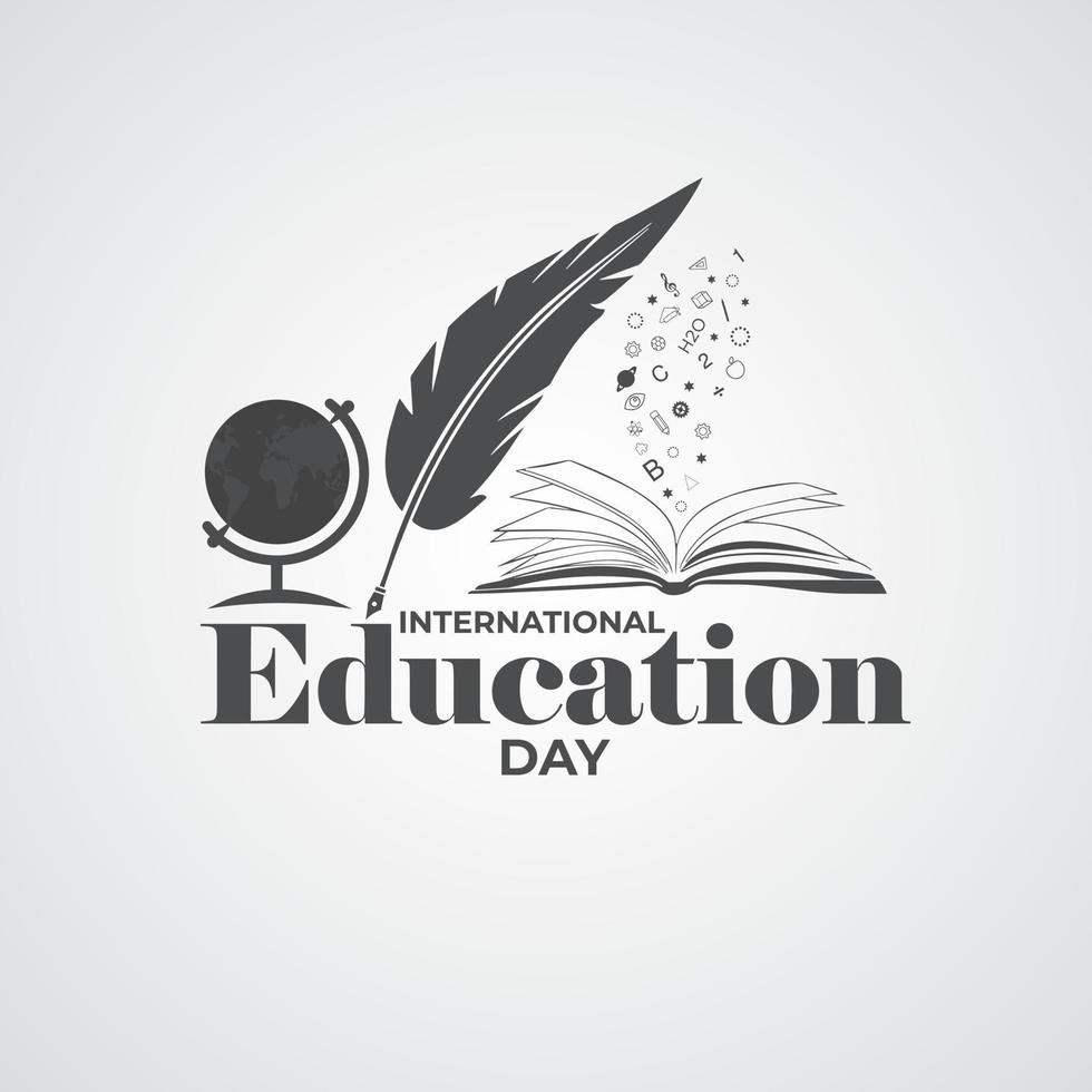 Dia Internacional da Educação, 24 de janeiro. lendo o conceito de imaginação para férias de educação. ilustração vetorial. vetor